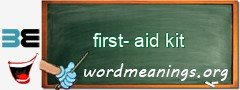 WordMeaning blackboard for first-aid kit
